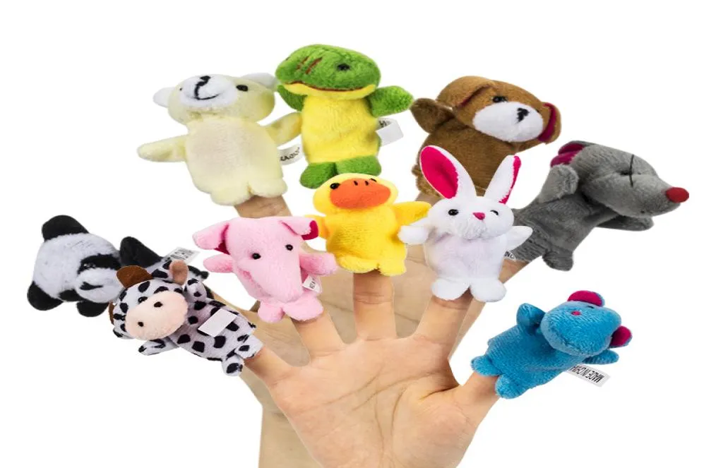 Chinese Zodiac 12pcslot Animals Cartoon Biological Finger Puppet Plush Toys Baby Favor Finger Dolls C468316629