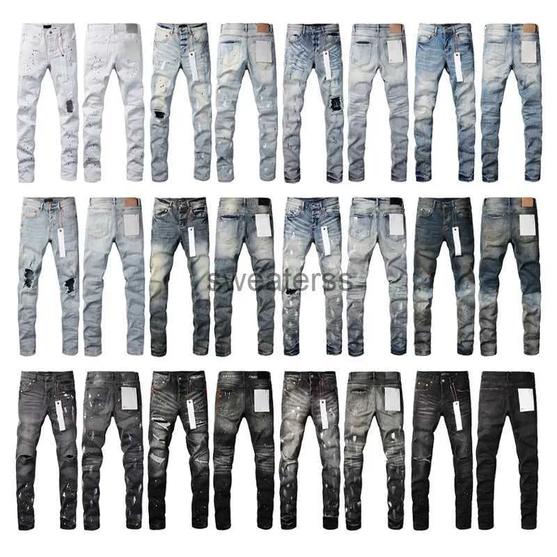 Designer Mens Purple Jeans for Mens Denim Pants Fashion Womens Purple-brand Trends Distressed Black Ripped Biker Slim Fit Motorcycle Sweatpants