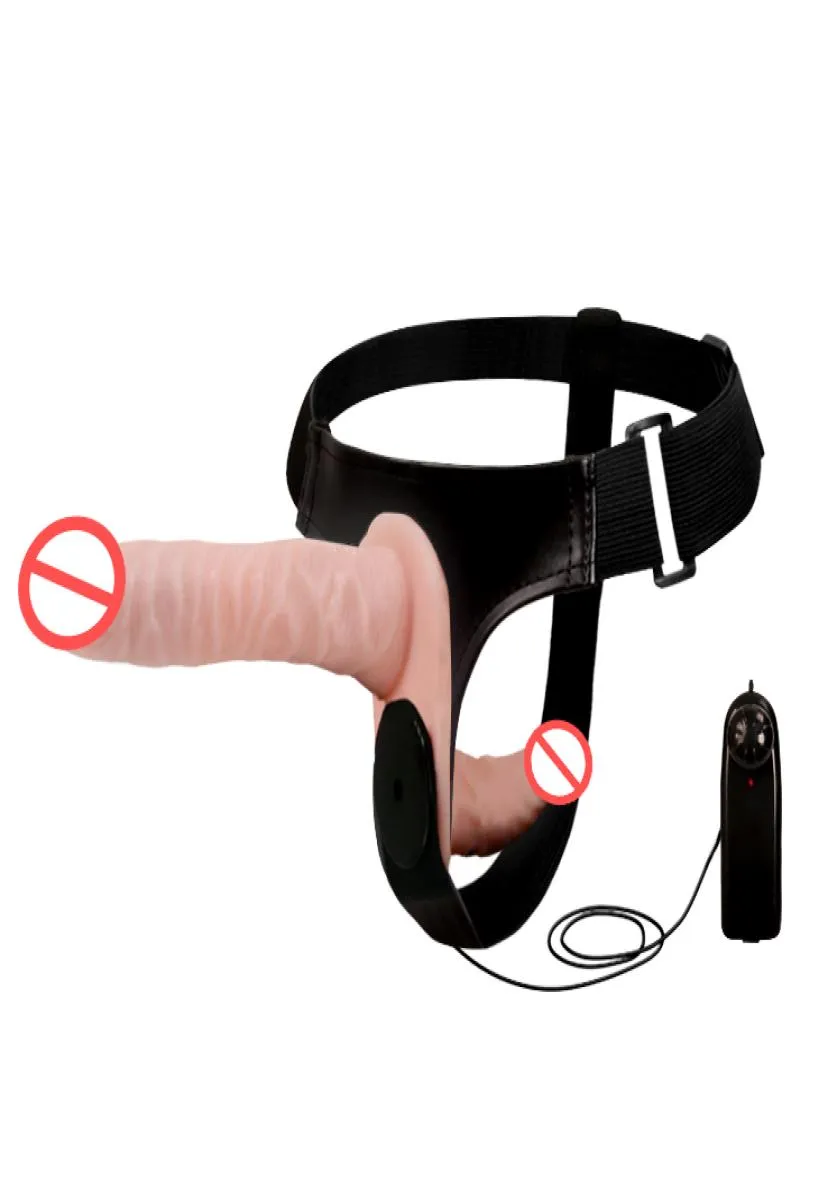 セックス製品ストラポンディルドバイブレーター女性用マルチスピード振動ダブルストラップハーネスレズビアンセックスおもちゃの女性8097381