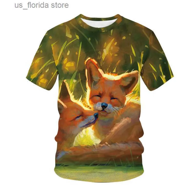 Herren T-Shirts Kawaii Tiere es T-Shirt für Kinder Grafik T-Shirt 3D-Druck Mode Lässige Cartoons Tops Jungen Mädchen Ts Männer Kleidung Y240321