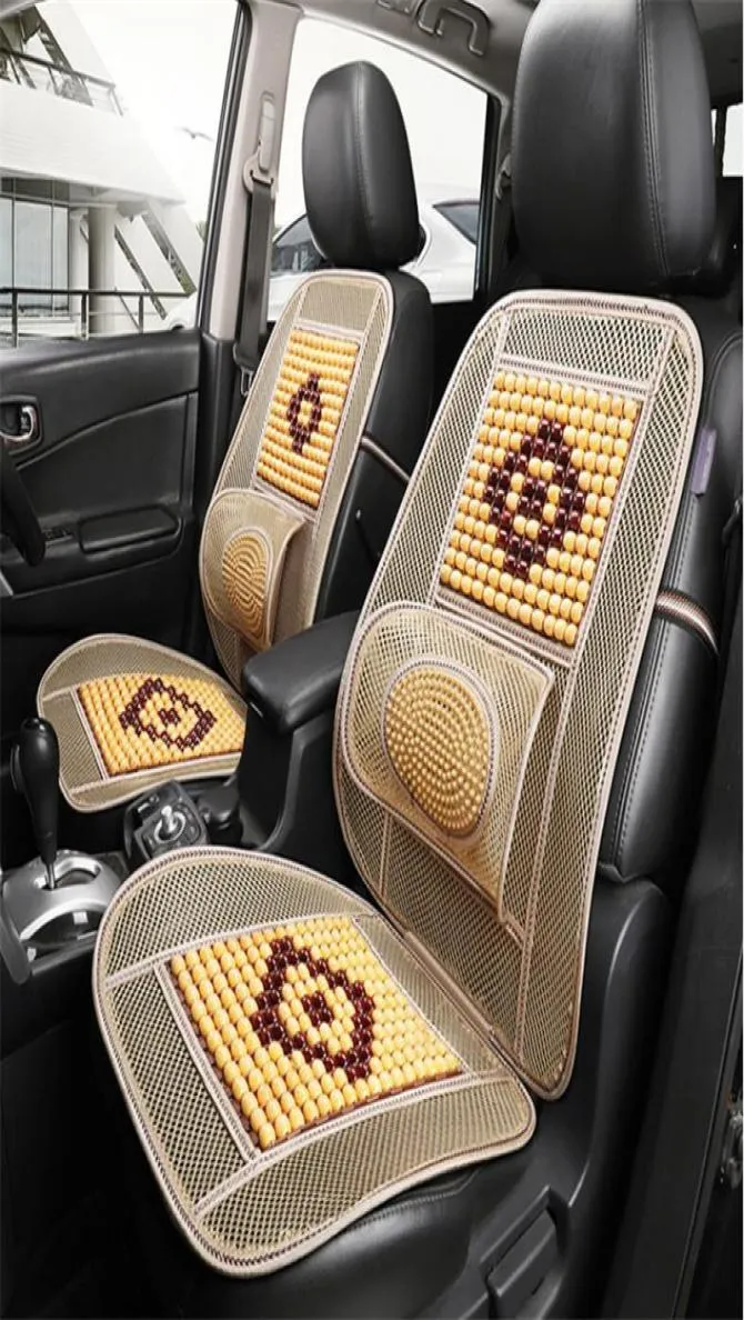 Lämplig för sommar träpärlor bilstol kudde universal säte täckmassage andningsbar bil interiör tillbehör1993500