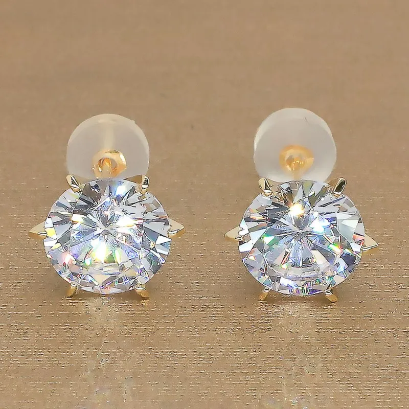 Boucles d'oreilles en diamant de luxe, Test réussi, clous en Moissanite, or 10K, 3mm-8mm, cadeau pour hommes et femmes