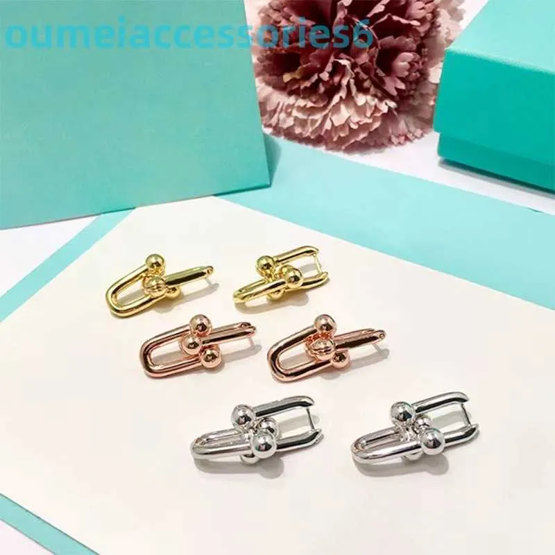 Boucles d'oreilles de marque de luxe de styliste, en argent pur v 2024, cintre d'oreille, boucle en or Rose, cadeau de saint valentin pour Couple, 925