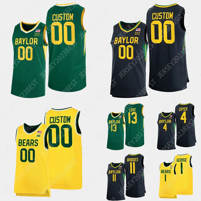 Basketball Jerseys Final Four Baylor Basketball Jersey NCAA College 31 MaCio Teague 33 Freddie Gillespie 2 Devonte Bandoo 25 Tristan Clark 32 Zach Loveday