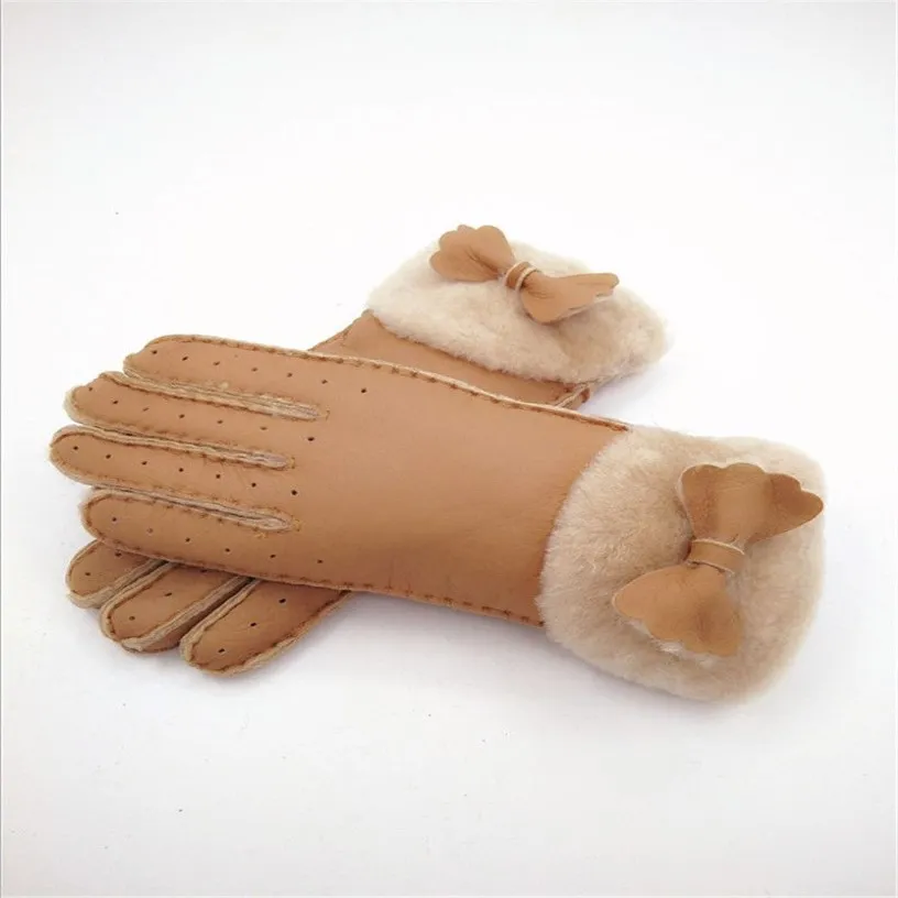 - Winter Women Butterfly Accessories Warm Gloves Wool Gloves Warm Women Gloves Leather Guarantee249m