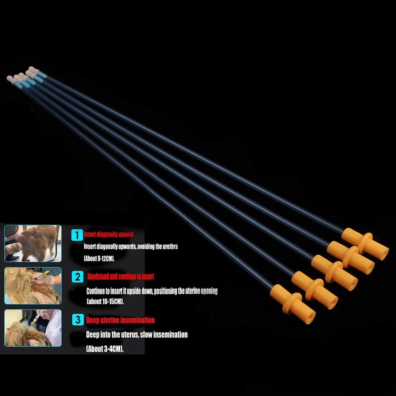 Аксессуары для домашних животных, одноразовые катетеры для искусственного оплодотворения, стержни, трубки для разведения, мягкая резина, 20 см, 30 см, 40 см, катетер для собачьей спермы для собак