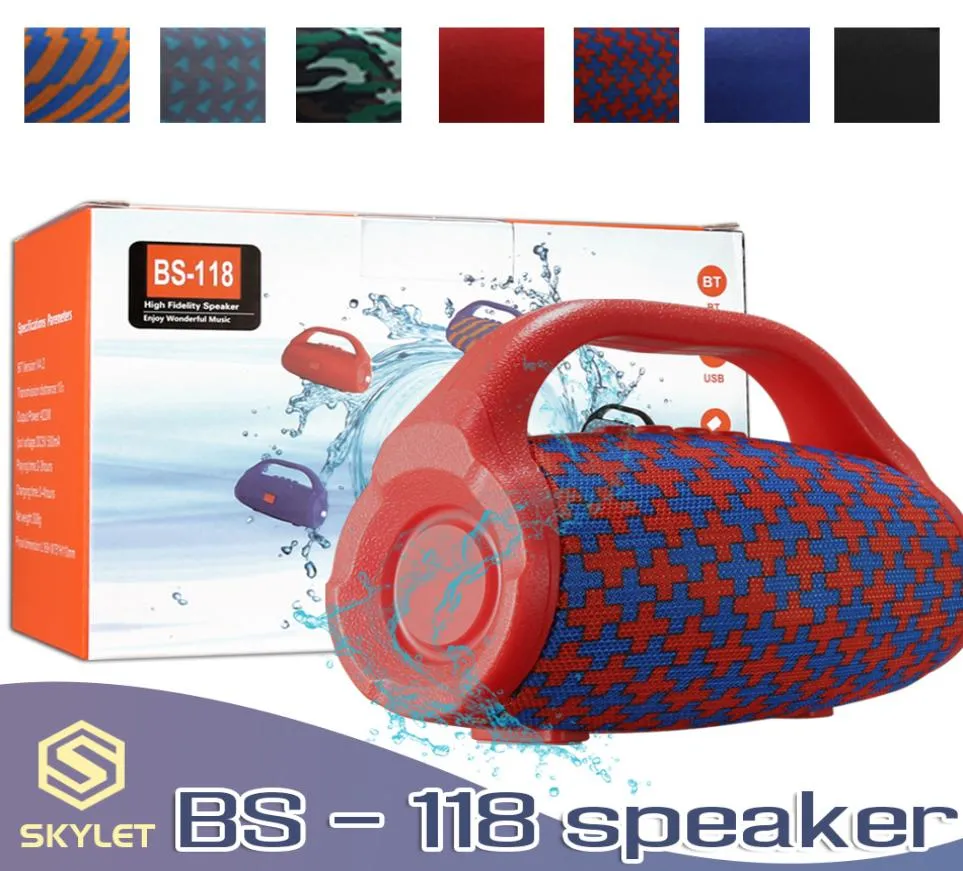 Altoparlante Bluetooth BS118 Supporto altoparlante wireless Scheda FM TF Altoparlanti portatili doppi Subwoofer Hifi esterno con pacchetto di vendita4191429