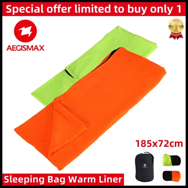 Gear Aegismax Sleeping Bag Liner Outdoor Fleece Envelope Portable Camping Ultralight Sleeping Soft Sleeping Bags Nature Hike Travel
