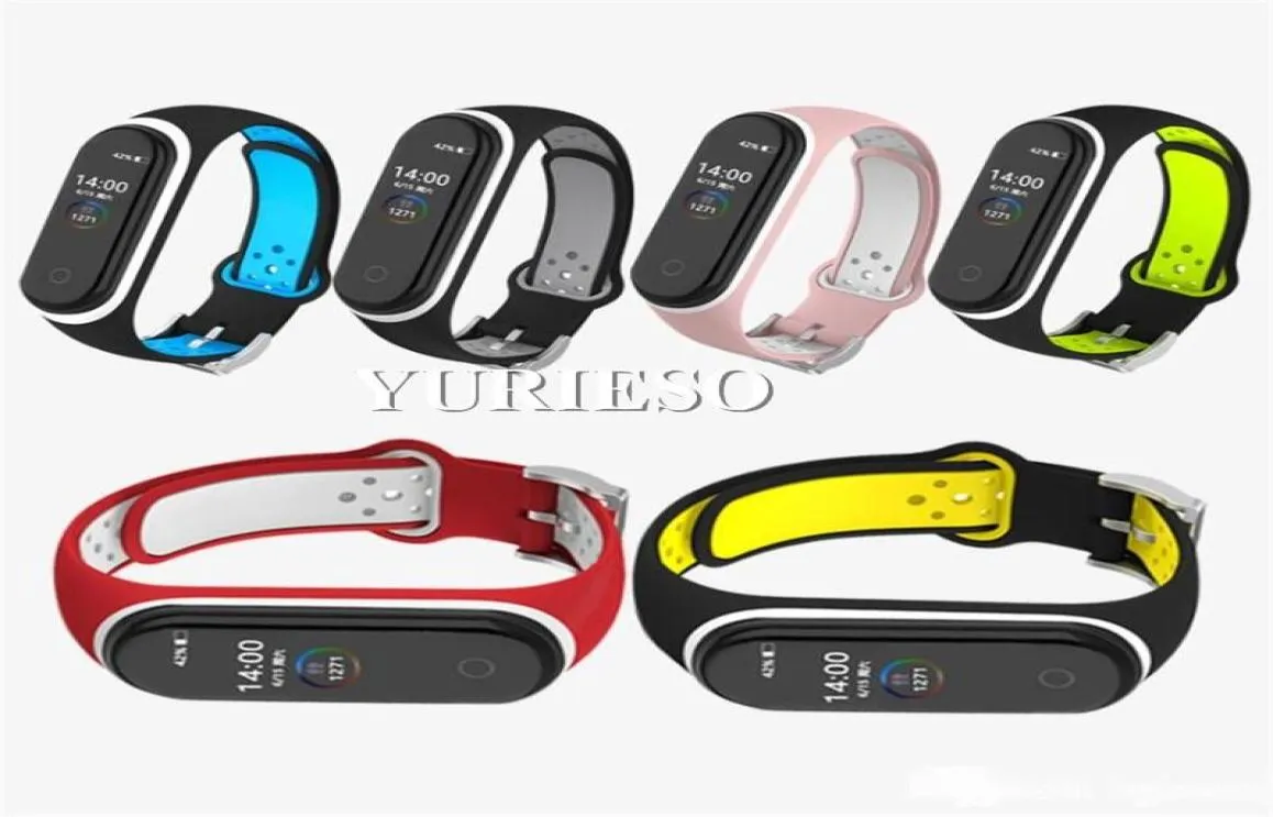 لـ Xiaomi Mi Band 4 Band 3 Strap Silicone Wristband Bracelet Pracelet for Xiomi Band Mi Band4 Mi Band3 Wrist Color TPU Strap P4002602