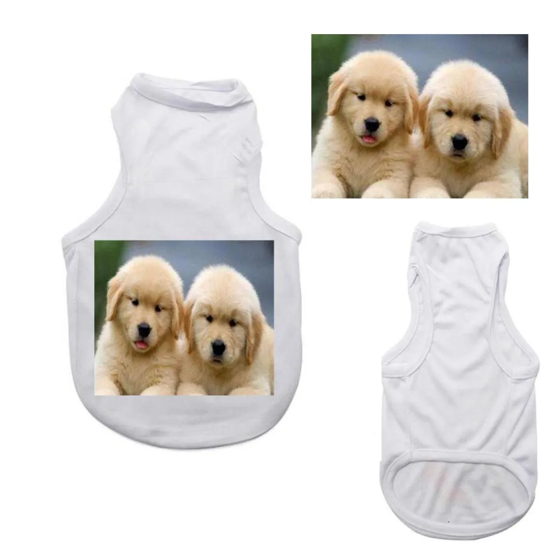 Sublimazione 50 pezzi di abbigliamento bianco bianco fai da te maglietta per cani da compagnia per piccola stampa a trasferimento di calore8507043