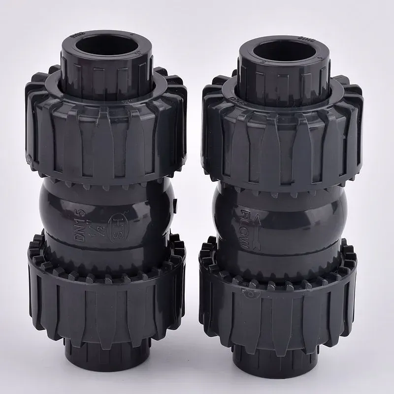 Connectors 1PCs I.D 20~63mm UPVC Check Valve Double Union Garden Irrigation System Pipe Fittings Plumbing System Tube Connector Fittings