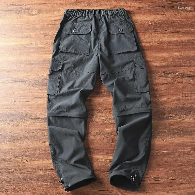 Herrenhosen Abnehmbare Retro-Overalls Jungen- und Mädchen-High-Street-Sonnenschutz-Fallschirmjägerhosen Baggy Hardpants mit weitem Bein