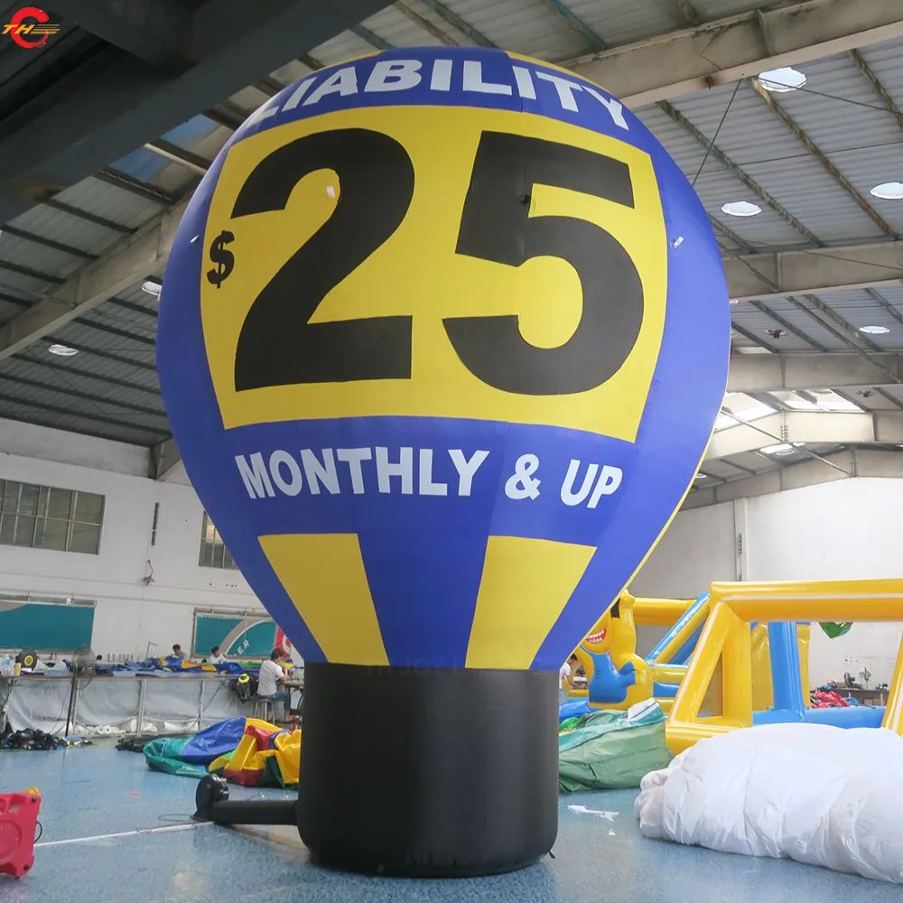 Бесплатная доставка на свежем воздухе 10mH (33 фута) с воздуходувкой Индивидуальная печать логотипа Большой гигантский рекламный надувной наземный воздушный шар для продажи