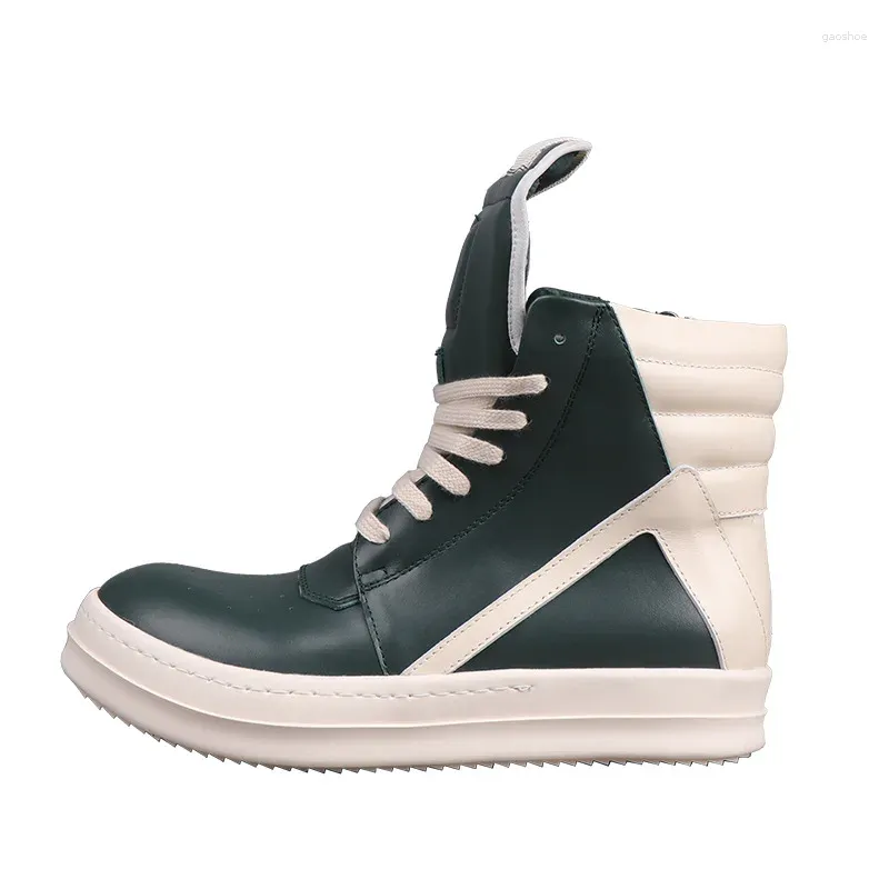 Bottes américaines européennes en cuir baskets décontractées hommes femmes Rmk Owews chaussures hautes rétro personnalité streetwear plat