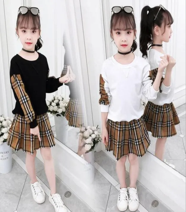 2020 ragazze felpe gonna corta autunno primavera top bambini manica lunga felpa gonna vestito ragazza bambini designer abbigliamento2291196