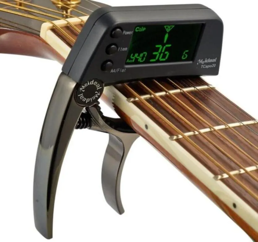 TCapo20 Acoustic Guitar Capo Quick Change Key Guitar Capo Tuner for Electric Guitar Parts Bass Ukulele Chromatic Alloy3038958