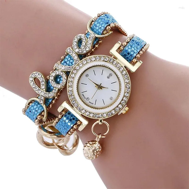 Наручные часы, женские часы, брендовая цепочка Love, кварцевые, модный и элегантный подарок на праздник, Reloj V101