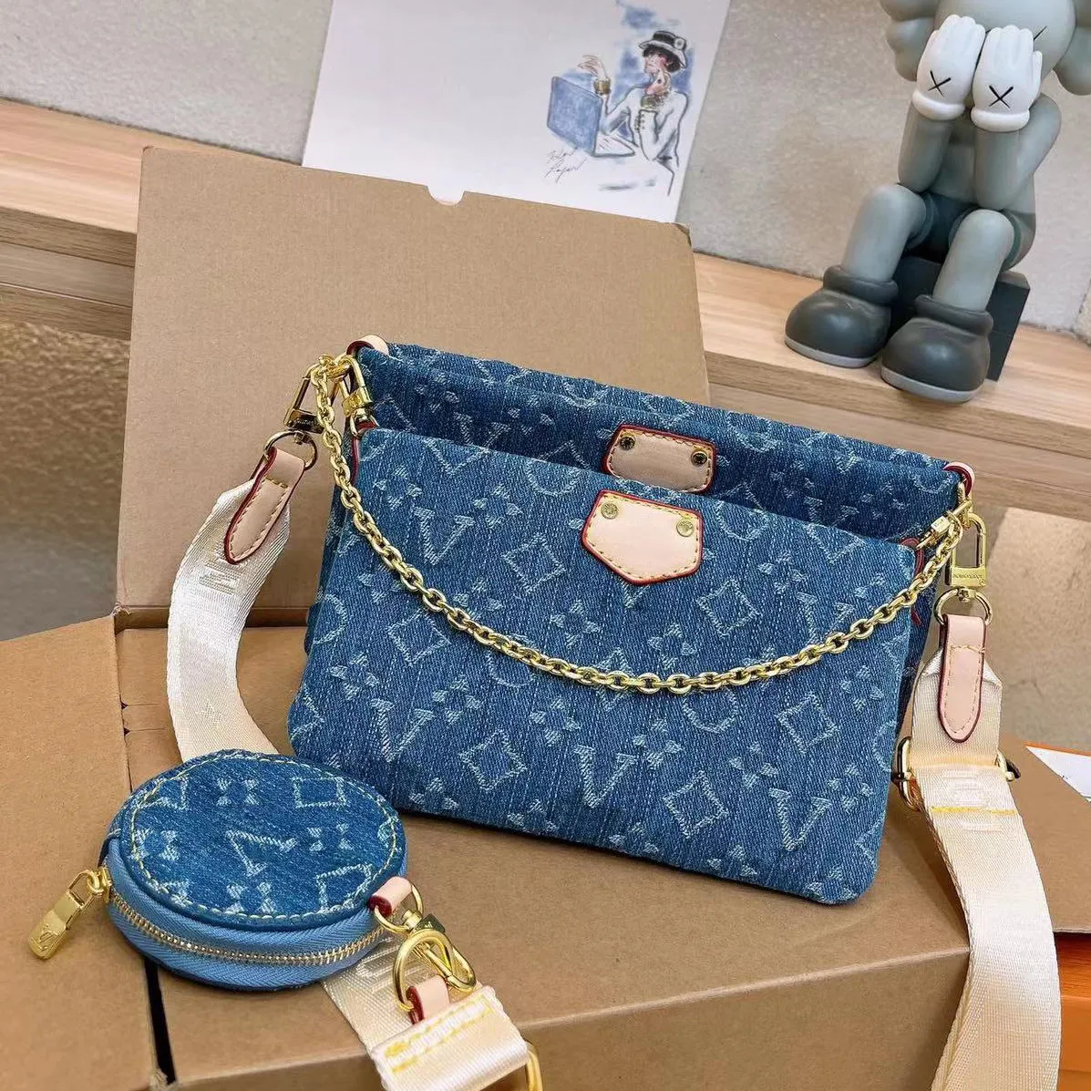 Denim Hobo Bag: Fashion Denim Shoulder Tote Crossbody Bag