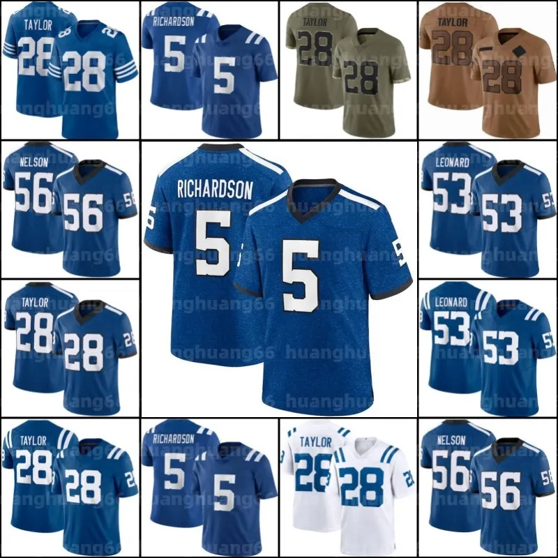 Anthony Richardson Jonathan Taylor Camisas de futebol Josh Downs Quenton Nelson Peyton Manning Matt Gay Minshew II Alec Pierce Joe Flacco Michael Pittman Jr