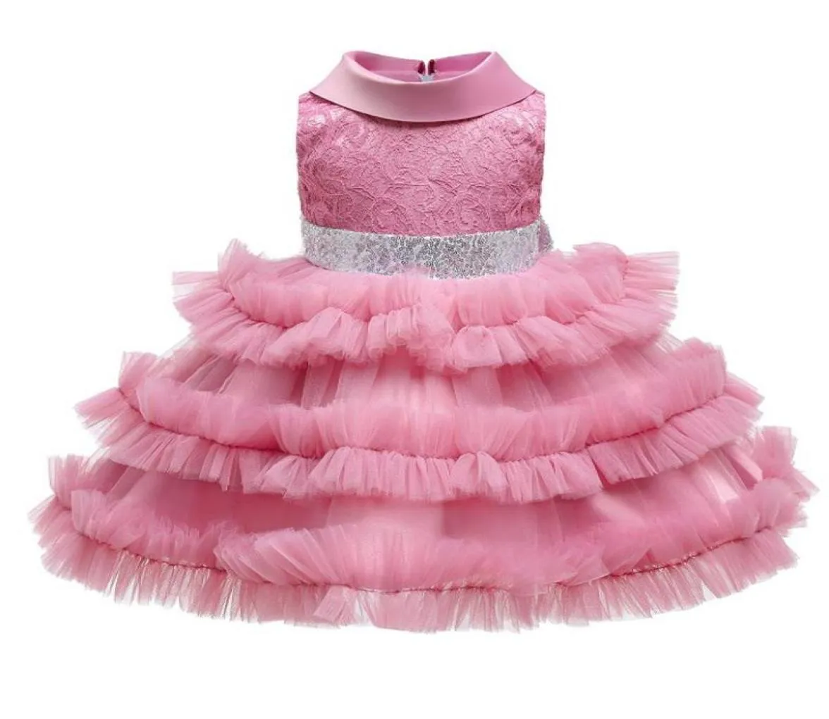 Girl039s платья праздничное платье-пачка для маленьких девочек для девочек 1 года на день рождения, свадьба, детский бант с блестками, элегантная принцесса Children6039295