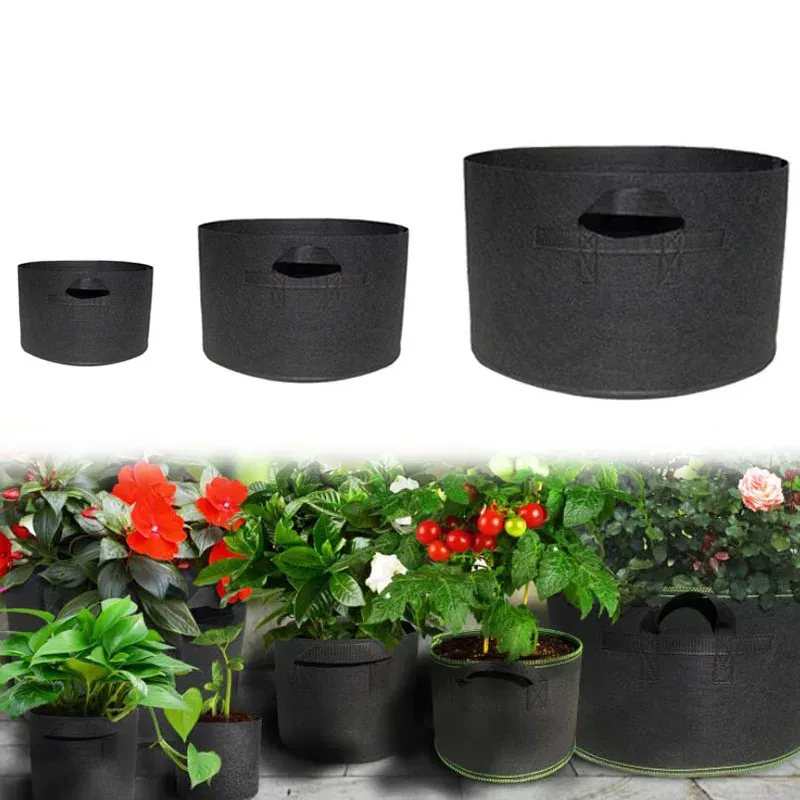 Borse di grandi dimensioni 15 20 30 200 galloni fioriera Grow Borse vaso di casa grandi vasi da coltivazione attrezzi da giardino tessuto fragola Verdura jardin