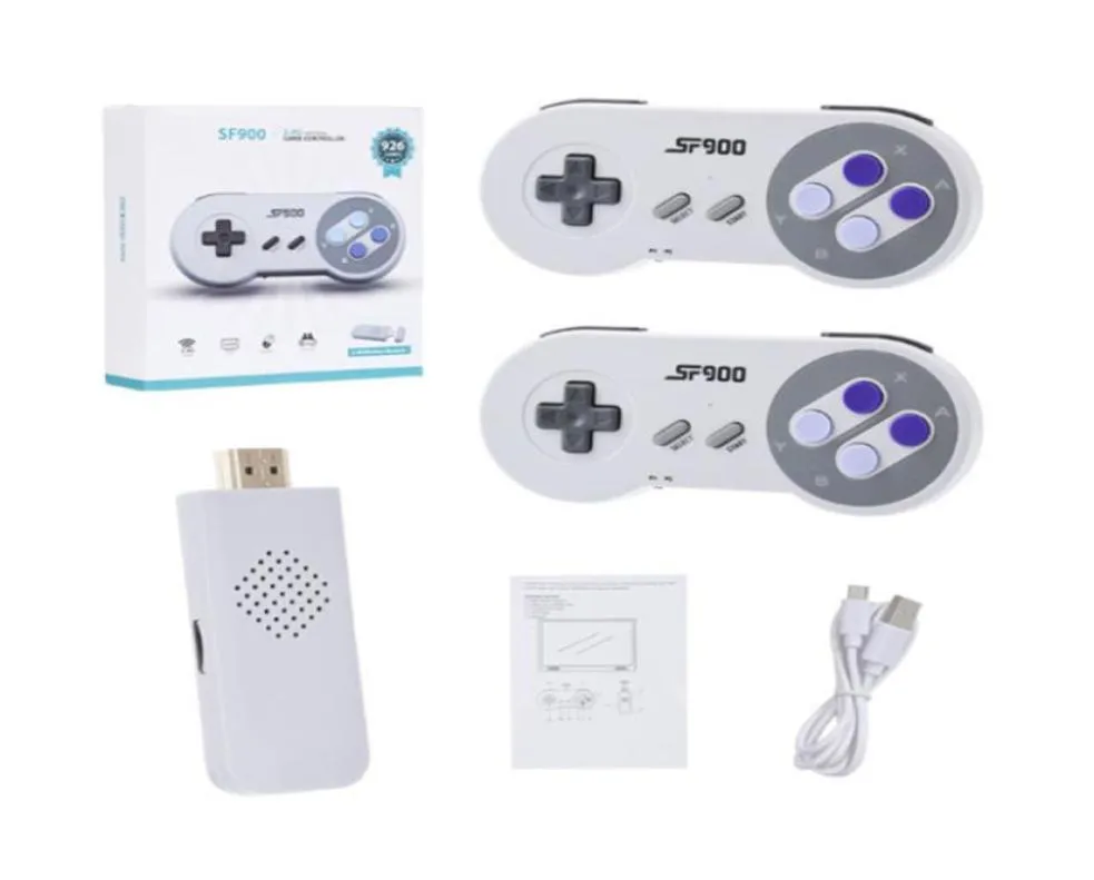 SF900 HD Game Stick Retro Film Game Console Zbudowanie 1500 gier dla SNES Wireless Controller 16 -bitowe gracze do gry 29998950