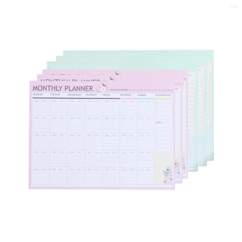 Fogli Agenda mensile Calendario Agenda Agenda Notebook (Rosa Verde Misto)