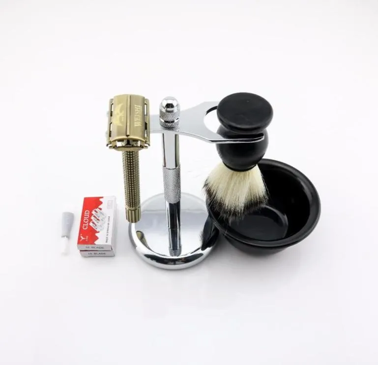 WEISHI Butterfly Safety Razor Long uchwyt srebrzysty pistolet kolorowy podwójny brzyczka 1 setlot new2758674