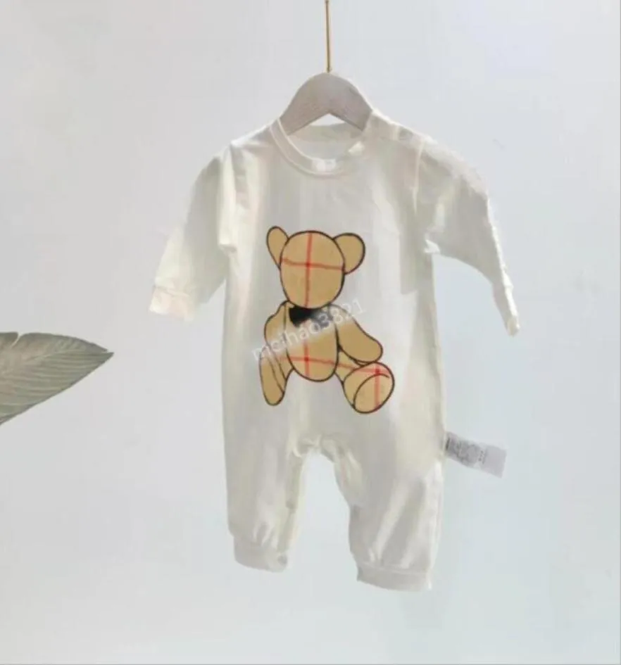 Baby Rompertjes Meisjes Jongens Geruite Jumpsuit Lange mouwen Kleding Kinderen Cartoon Korte Mouw Baby Romper Peuter Designer Kinderen Clo5268416