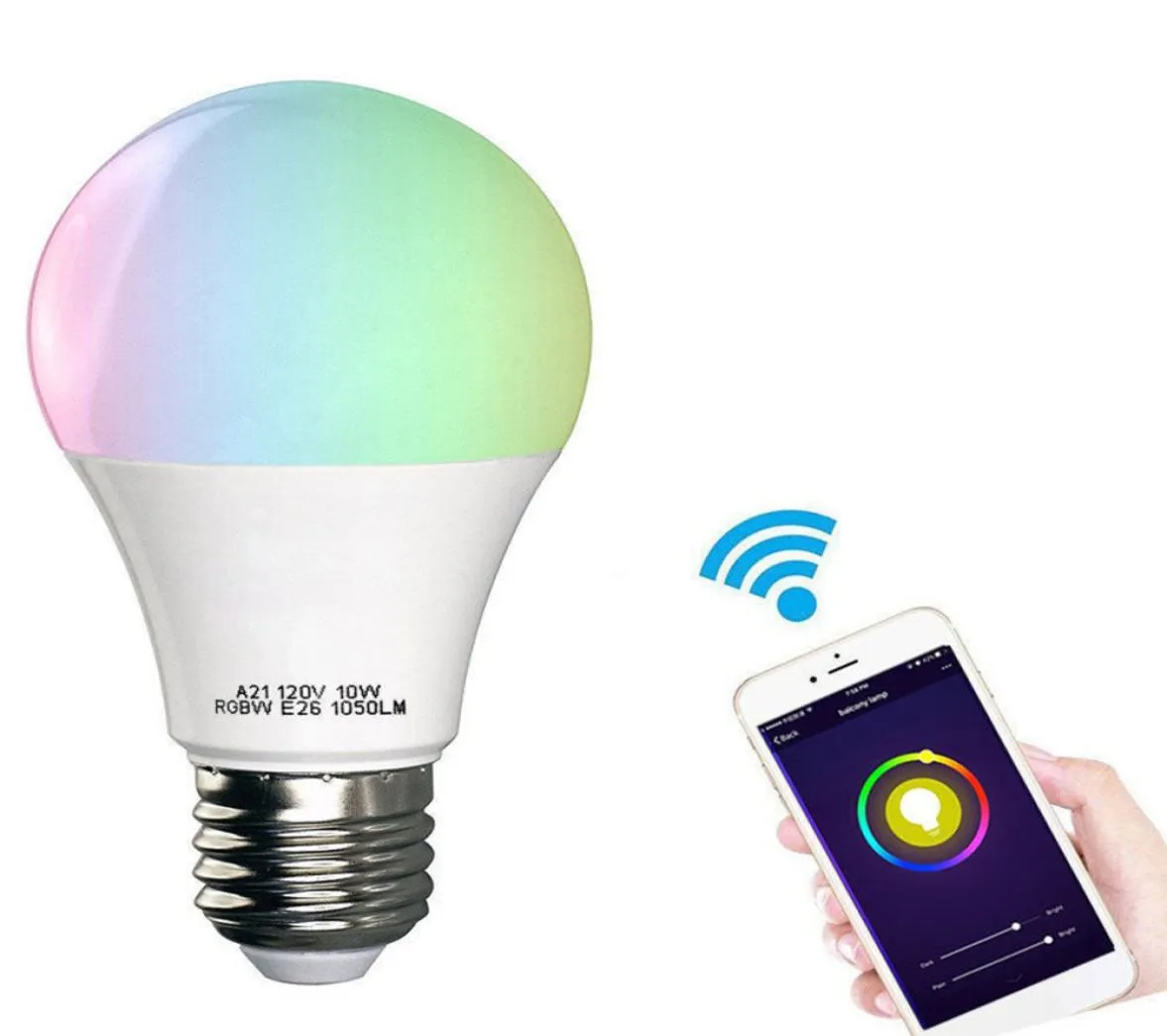 Smart LED -glödlampor färgglada röstkontroll dimbar för Alexa Amazon Echo och Google Home Lämpligt för vardagsrum sovrum2018661