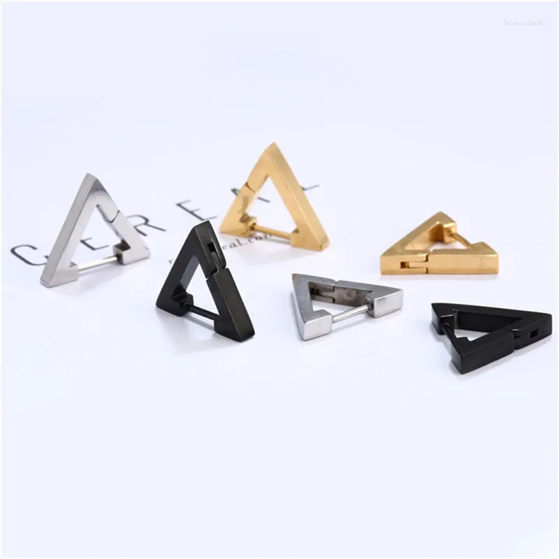 Studörhängen 1PC Titanium Steel Triangle Geometry Hip Hop Smooth Face For Men and Women rostfria smycken