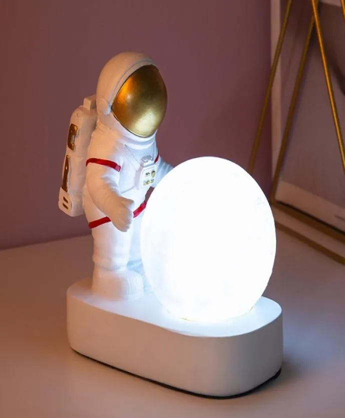 Astronaut LED Nachtverlichting kind verjaardagscadeau Astronaut standbeeld lamp Decor Ambachten Children039s kamer woondecoratie accessoires5543258