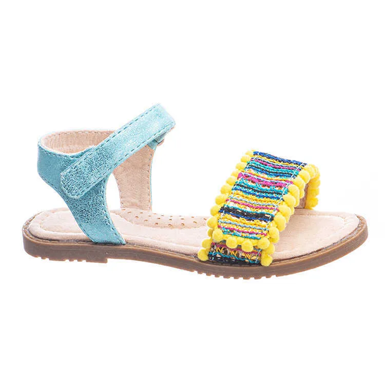 HBP Non Brand Wholesale Custom New Style Holiday Wind Girls Sandals Summer Kids Flat Kids Sandals