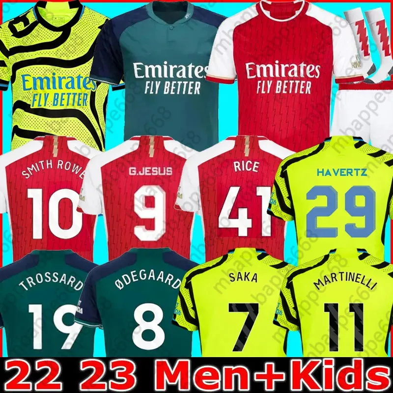 23 24 SAKA ARsen Soccer Jerseys Smith Rowe G.JESUS SALIBA Fans Player Version Odegaard Martinelli 2024 Nketiah Kits de football Chemise Hommes Enfants Garçons Ensembles Uniformes