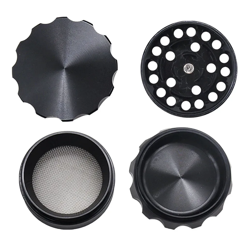 Drum Style Metal Smoking Herb Grinders Pollen Catcher 50MM Aircraft Aluminum Herb Grinder Suit Smoke Pipe Can Customize Own Logo