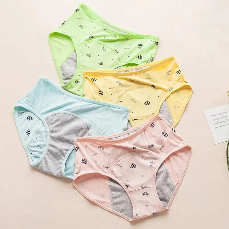 Culottes pour femmes filles enfants anti-fuite pour adolescents sous-vêtements menstruels doux mignon imprimé slips sous-pantalon