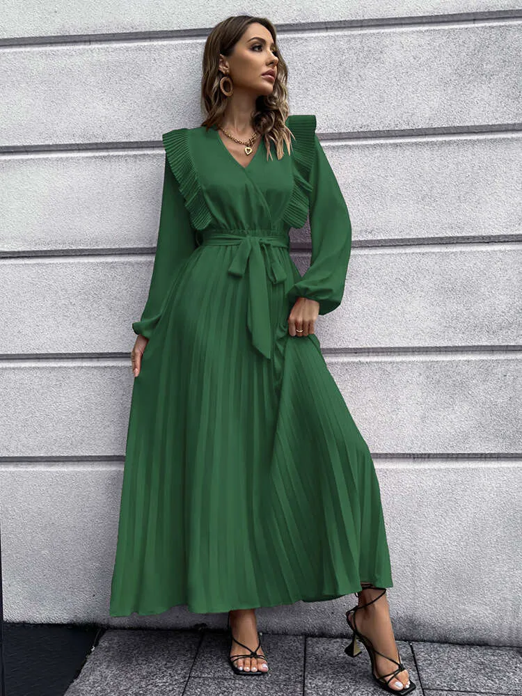 V Neck Flowy Dress, Womens Elegant V Neck Long Dress, Large Fold Design,  Lightweight For Daily Use From Dongdumaoyi, $19.77 In Bulk | DHgate.Com