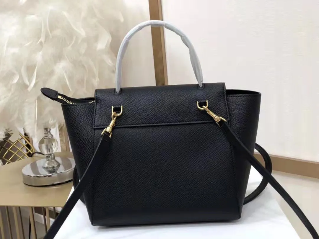 12A Designer-Tasche in Spiegelqualität, BELT NANO Ce, genarbter schwarzer, genarbter Griff, Schulter-Crossbody, echte Handtasche, Designer-Damenhandtasche, große modische Luxus-Handtasche