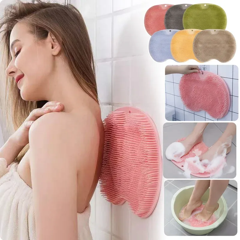 Escova de lavagem do pé traseiro com otários machotas de massagem traseiro de massagem Mat de massagem Mush Bath Bath Bath Bathro