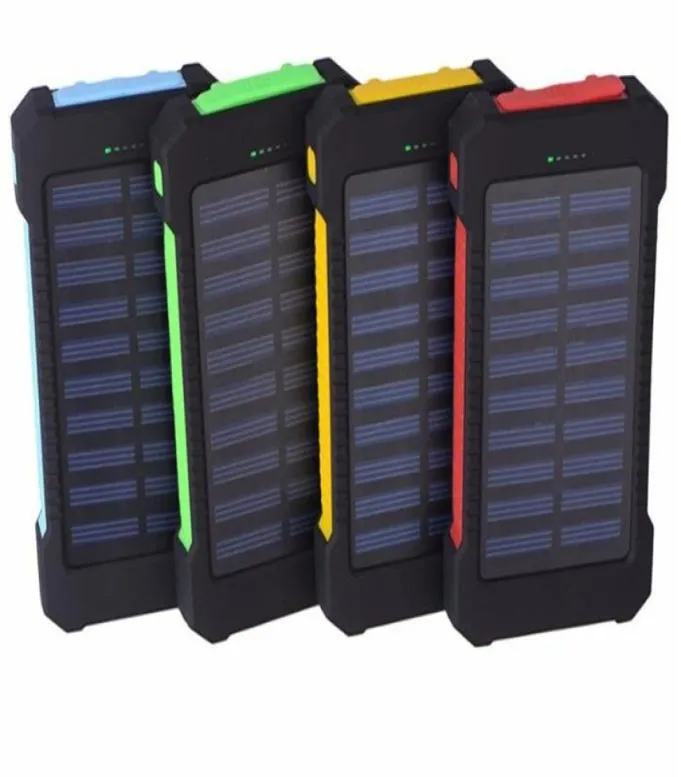 20000mah carregador de banco de energia solar com lanterna led lâmpada acampamento dupla cabeça painel bateria à prova dwaterproof água ao ar livre Charging7912610