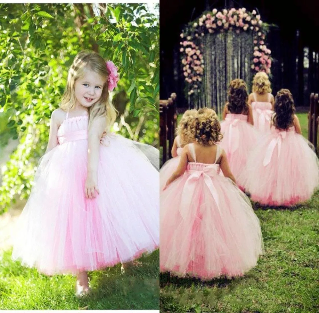 Princess Pink Lovely Flower Girls039 Sukienki 2018 Suknia balowa Kostka kantar Tutu sukienka Formalna suknia imprezowa dziewczyna konkurs suknie 7658894