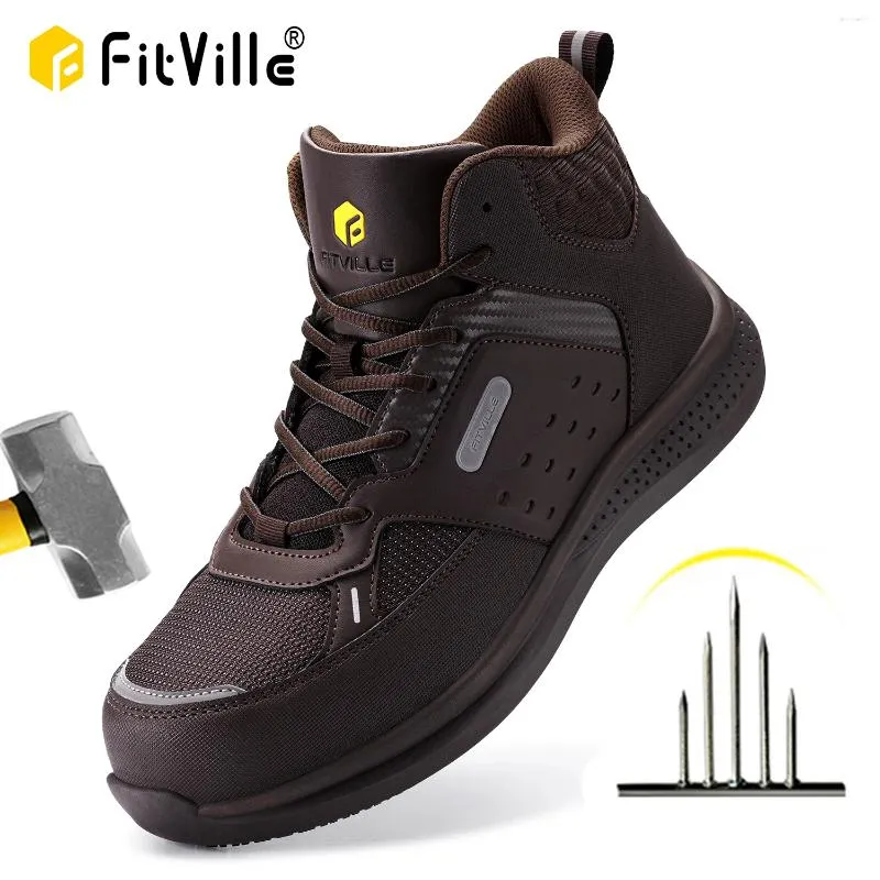 Freizeitschuhe FitVille Herren High-Top Safty Extra Wide Work Anti-Rutsch-Stabiler Zeh für männliche geschwollene Füße Arch Support Schmerzlinderung