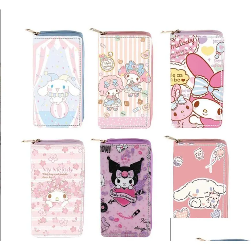 Porte-monnaie fille mignon Kuromi mélodie MTI fonction fleur impression sac à main accessoires pour enfants grand sac de capacité enfants cadeau d'anniversaire livraison directe Ba Dhnzv