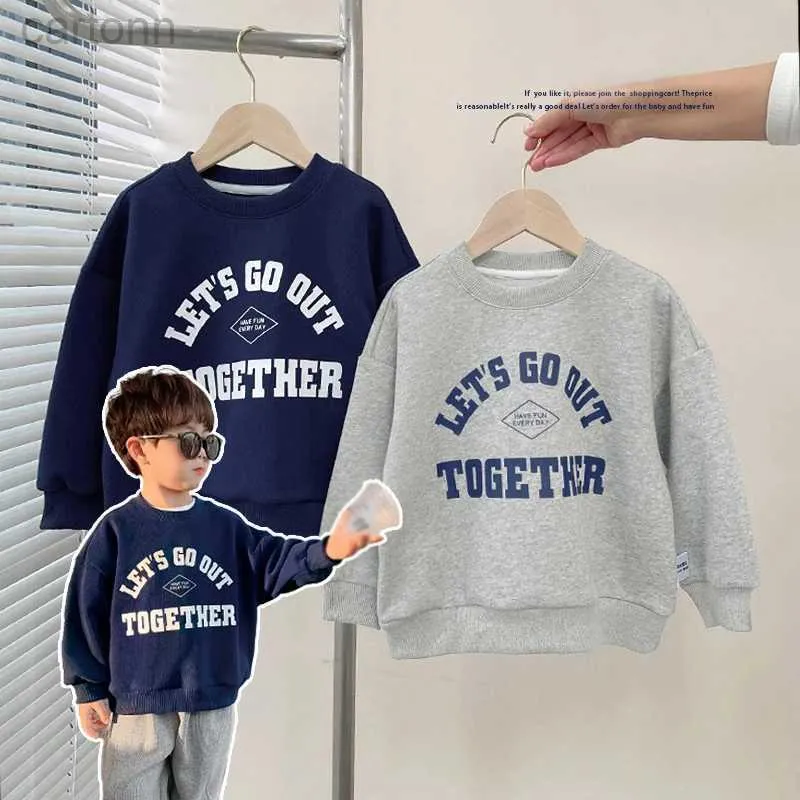 T-shirts Kids Boy Sweatshirt Letter Print Spring Autumn Toddler Top Clothes Boys Long Sleeve T-Shirt Childrens Baby Bottoming Tops ldd240314