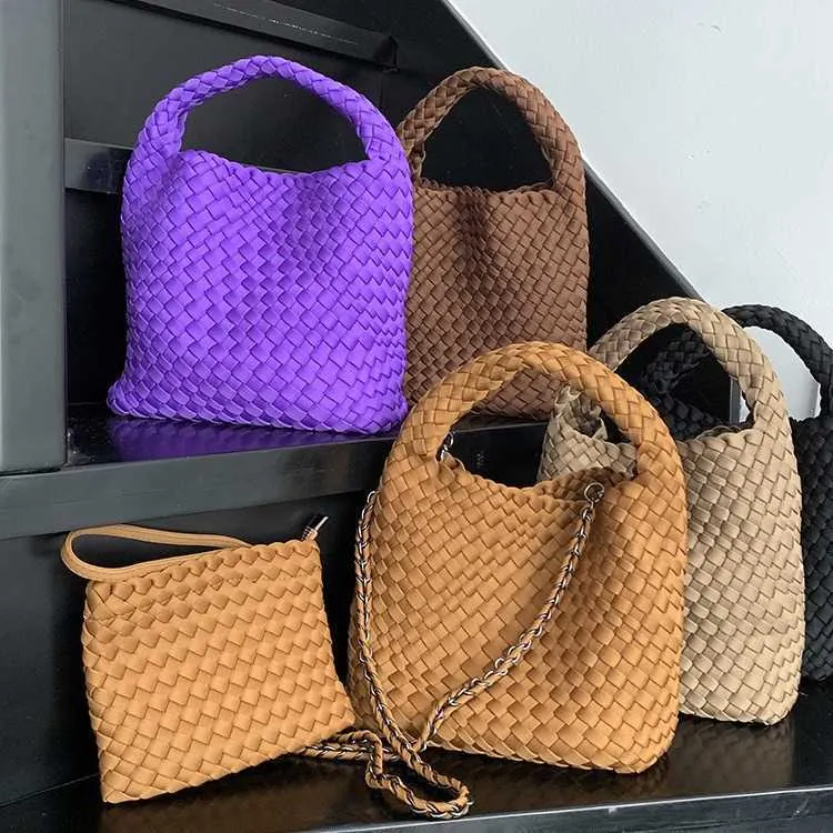 Original bottegs venetas arco sacola artesanal tecido grande capacidade tote das mulheres 2024 nova mãe de náilon bolsa corrente crossbody