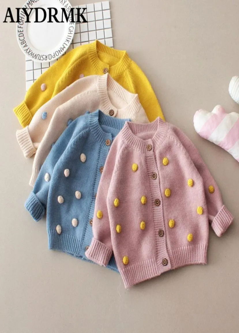 Maglioni per bambini Inverno Neonata Maglione Pompon Cotone di lana Bambini Bambino Ragazze Cardigan lavorato a maglia Vestiti per bambini Ragazzo Maglione6915458