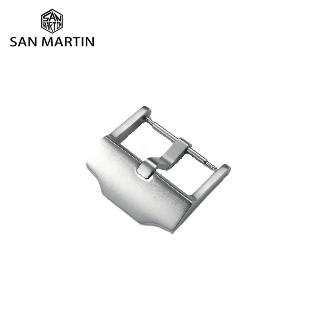 San Martin horlogebandgesp geborsteld 316L roestvrij staal 20 mm 18 mm herenhorlogeband horlogeonderdelen zilveren sluiting accessoires 240313