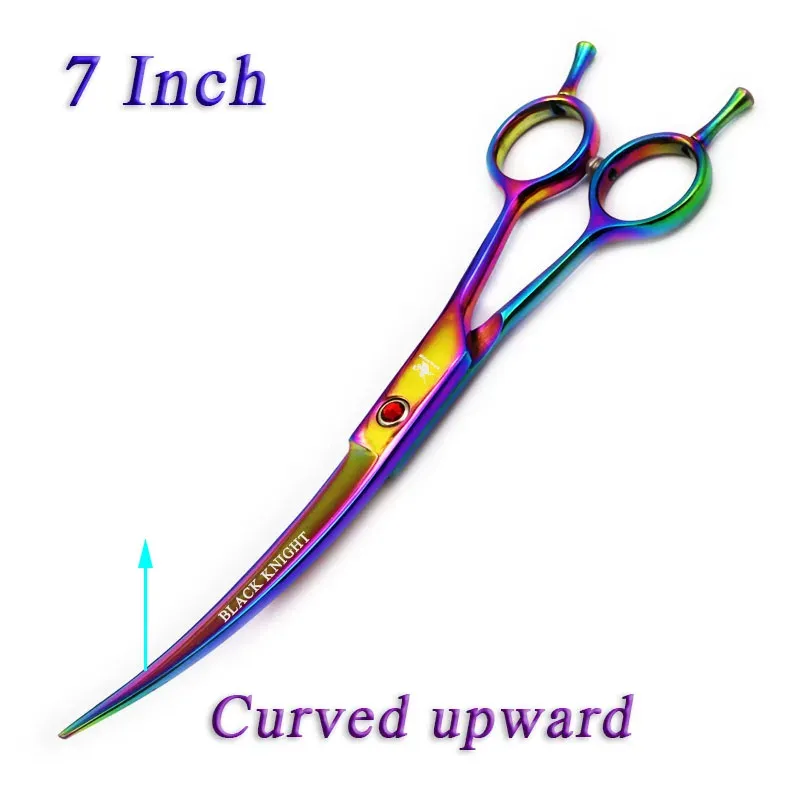 Scissors Pet Scissors 7" Upward Curved Pet Grooming Scissors Professional Multicolor Hair Cutting Shears Barber Using Dogs & Cats