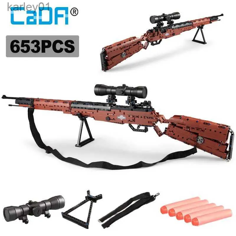 Gun Toys 653 PCS Swat Military WW2 98K Sniper Gun Sighting Telescope Models Byggnadsblock Kompatibla pistolblock Toys Gift YQ240314