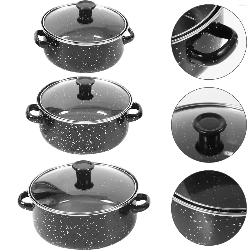 Pannen mini -email Pot saus pan met handvat soep klein koken voor fornuis bovenaan niet -stokpotten